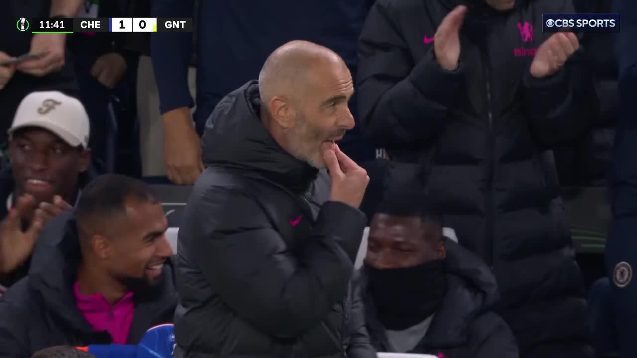 Renato Veiga makes no mistake heading home his first goal for The Blues 🔵