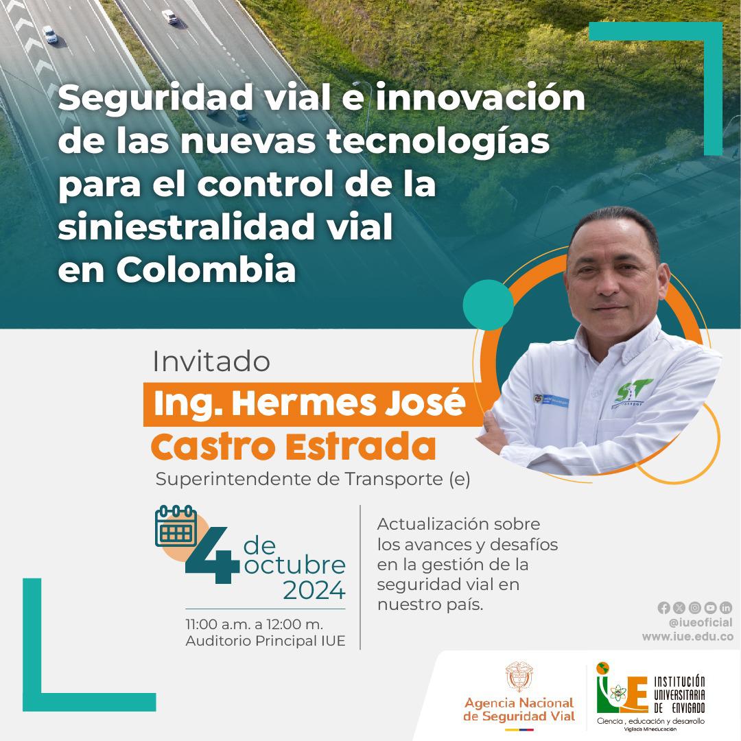 Supertransporte's tweet photo. El Superintendente de Transporte (e) Hermes Castro, participará como invitado en el Conversatorio"#SeguridadVial e innovación de la nuevas tecnologías para el control de la siniestralidad vial en #Colombia".

4 de octubre de 2024
11:00 am a 12:00 pm
Auditorio IUE

¡Los esperamos! https://t.co/PyVxCGNY7T