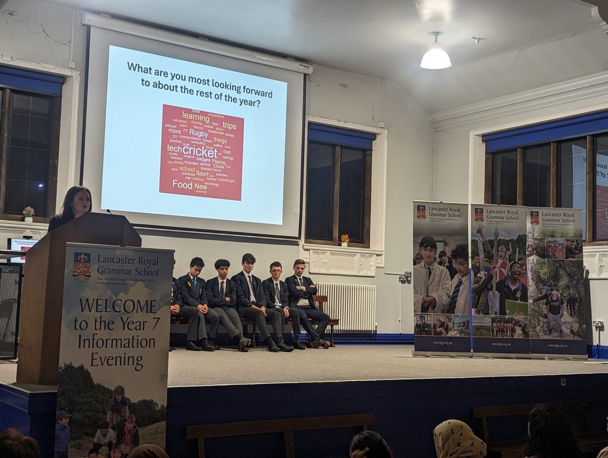 LRGSLancaster's tweet photo. Thank you to parents in 7S, 7T & 7B for joining us this evening!
Thank you to our Year 11 Prefect team for their personal advice on how to thrive at LRGS and to the Head of School team for inspiring the next generation of students. #praesisutprosis https://t.co/Gz5oMepCHy