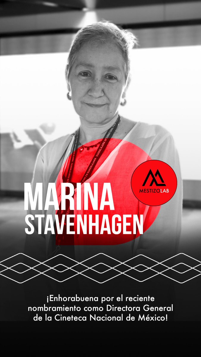 ¡En hora buena! Queremos extender nuestra felicitación a Marina Stavenhagen (<a href="/titounette1962/">Marina Stavenhagen</a>) por su nombramiento como nueva directora de la <a href="/CinetecaMexico/">Cineteca Nacional</a> 🎞️
