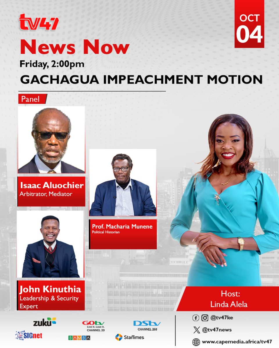 Friday 4th October, 2024 at 2pm on TV47.
