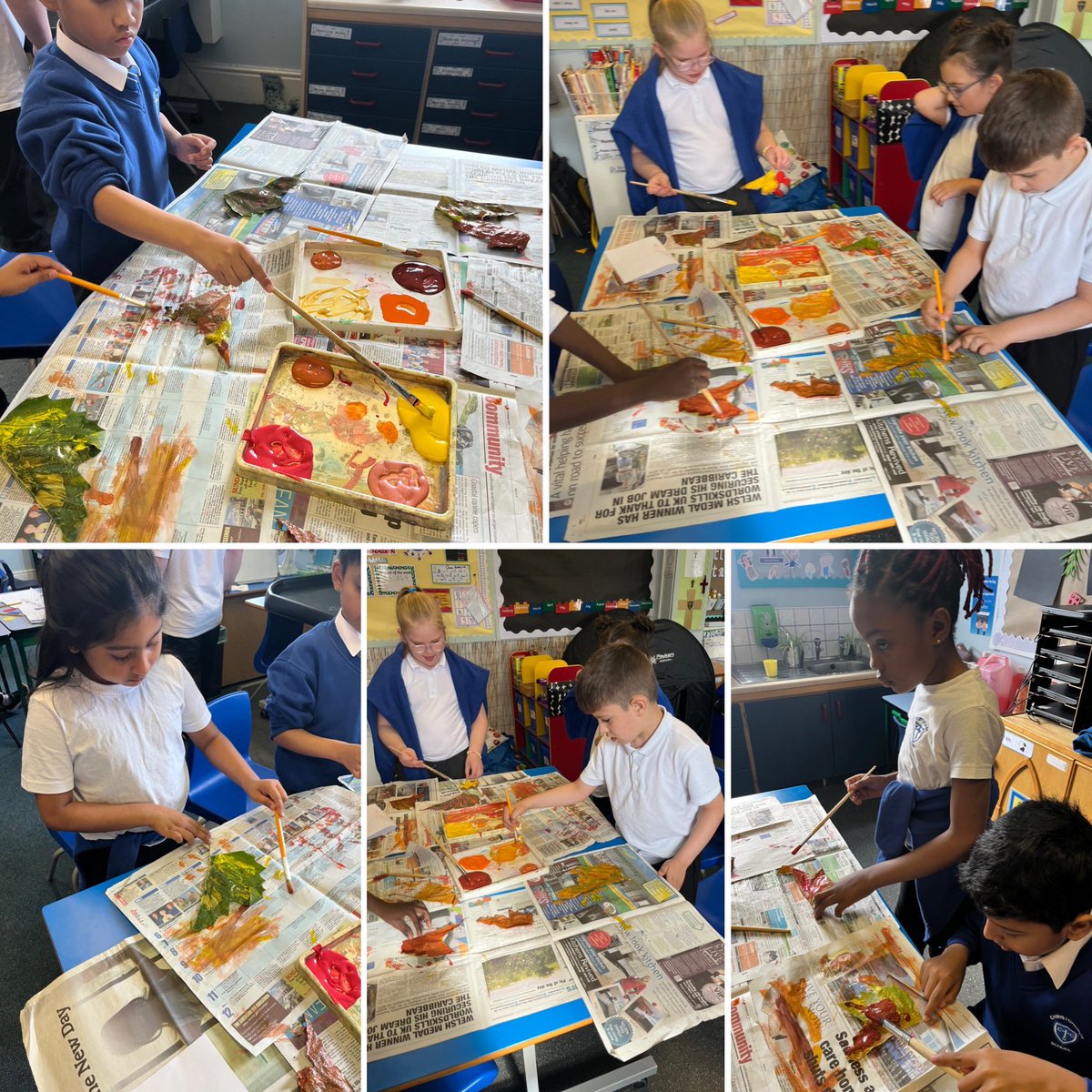 CPrimarywales's tweet photo. Year 3/4 explored symmetry using autumn leaves and printing techniques. #CCexpressiveart #CCmaths https://t.co/B5iUeNZu9J