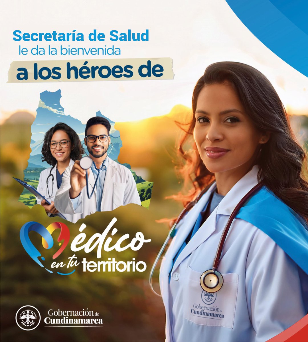 SecSaludCundi's tweet photo. ¡Le damos la bienvenida al programa #MédicoEnTuTerritorio! 

Felicitaciones a los 56 municipios que, por primera vez en su historia, recibirán atención médica 24 horas. Somos el departamento pionero en implementar esta estrategia en Colombia. 👩‍⚕️👨🏻‍⚕️ https://t.co/T2XEBbJqGj