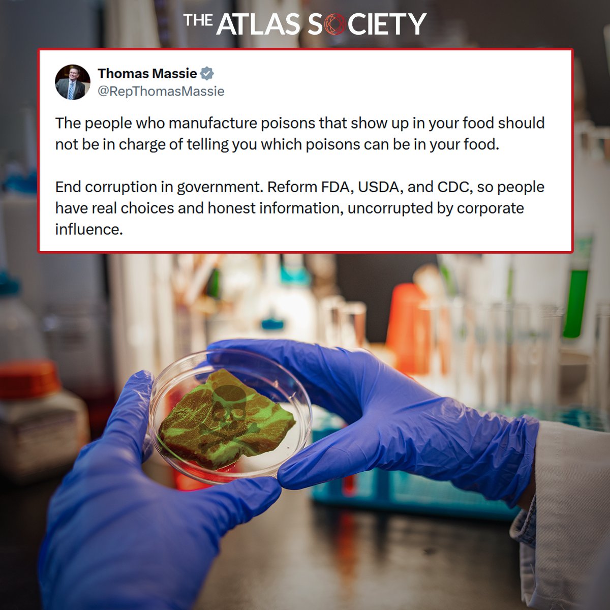 TheAtlasSociety's tweet photo. They do NOT have your best interest in mind. @RepThomasMassie #FDA #ShrinkGovernment #AgencyCapture #AynRand https://t.co/v0Vb0AEHZh https://t.co/MGZxwfNHmM