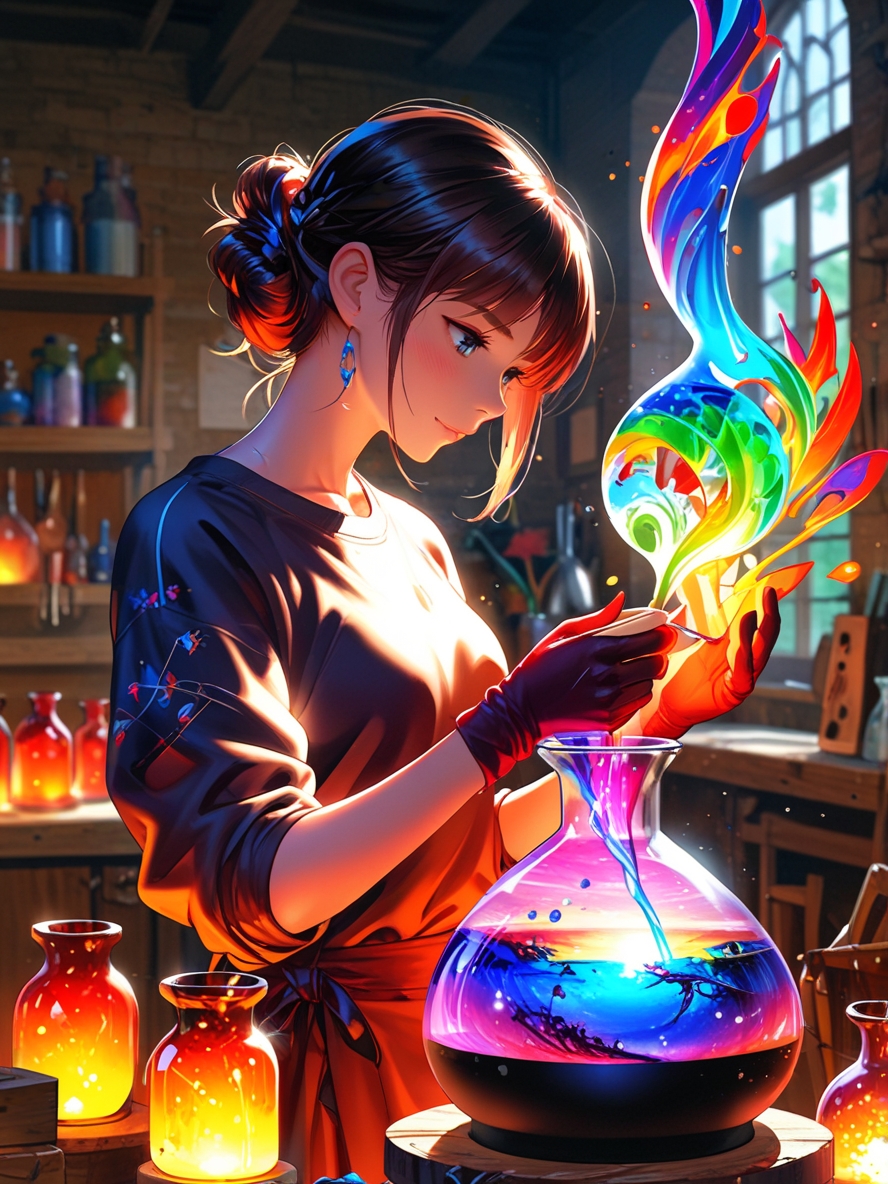 "Glassblowing Workshop with Glassworker" 💖
#AIart #DigitalArt #Aiartist #Aiartcommunity