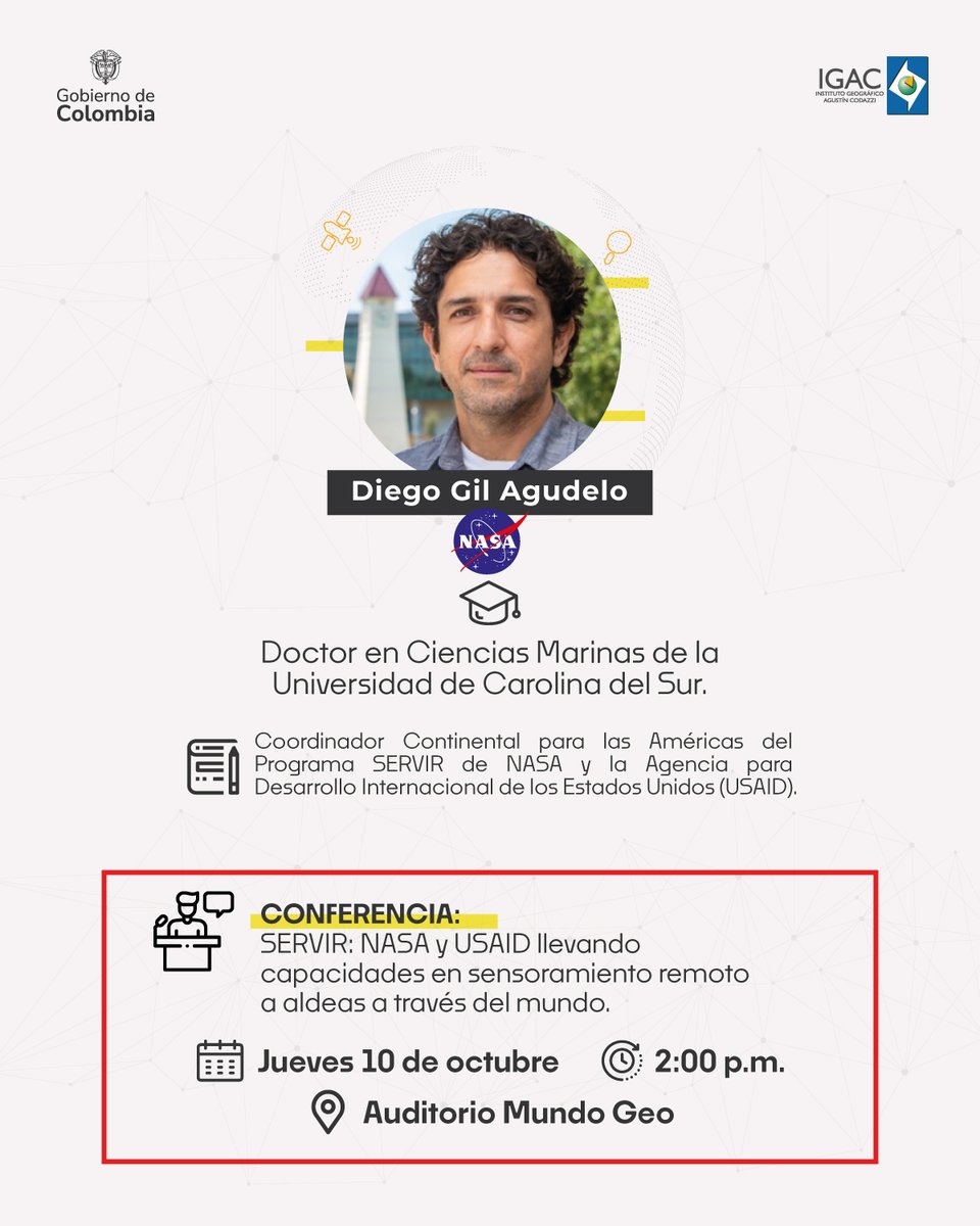 ¡Estamos a 4 días de la #DécimaSemanaGeomática! Este evento tendrá grandes expertos internacionales que compartirán conocimiento sobre últimas tendencias de tecnologías geoespaciales para conectar territorios.

🗓️7-11 de octubre, <a href="/AgoraBogota/">Ágora Bogotá</a>

🔗Inscríbete igac.gov.co/semana-geomati…