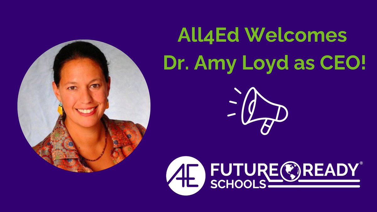 <a href="/All4Ed/">All4Ed</a> and Future Ready Schools are thrilled to announce <a href="/amyloyd1/">Amy Loyd, Ed. L.D.</a> as CEO! Her dedication to equity and workforce development aligns perfectly with our mission. Together, we’ll create pathways for all students to thrive. Welcome, Dr. Loyd!

all4ed.org/press_release/…