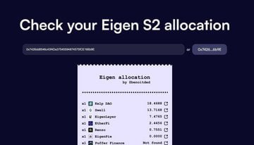 Using this tool you can check whether you are eligible for EigenLayer $EIGEN season 2 airdrop on multiple protocols.

🔗 checkeigen.byzantinefl.xyz

- Visit link.
- Enter address
- Check your allocations.

Credits for the tool: <a href="/benoitded/">Benoitded</a>

🪂Another important thing is to check
