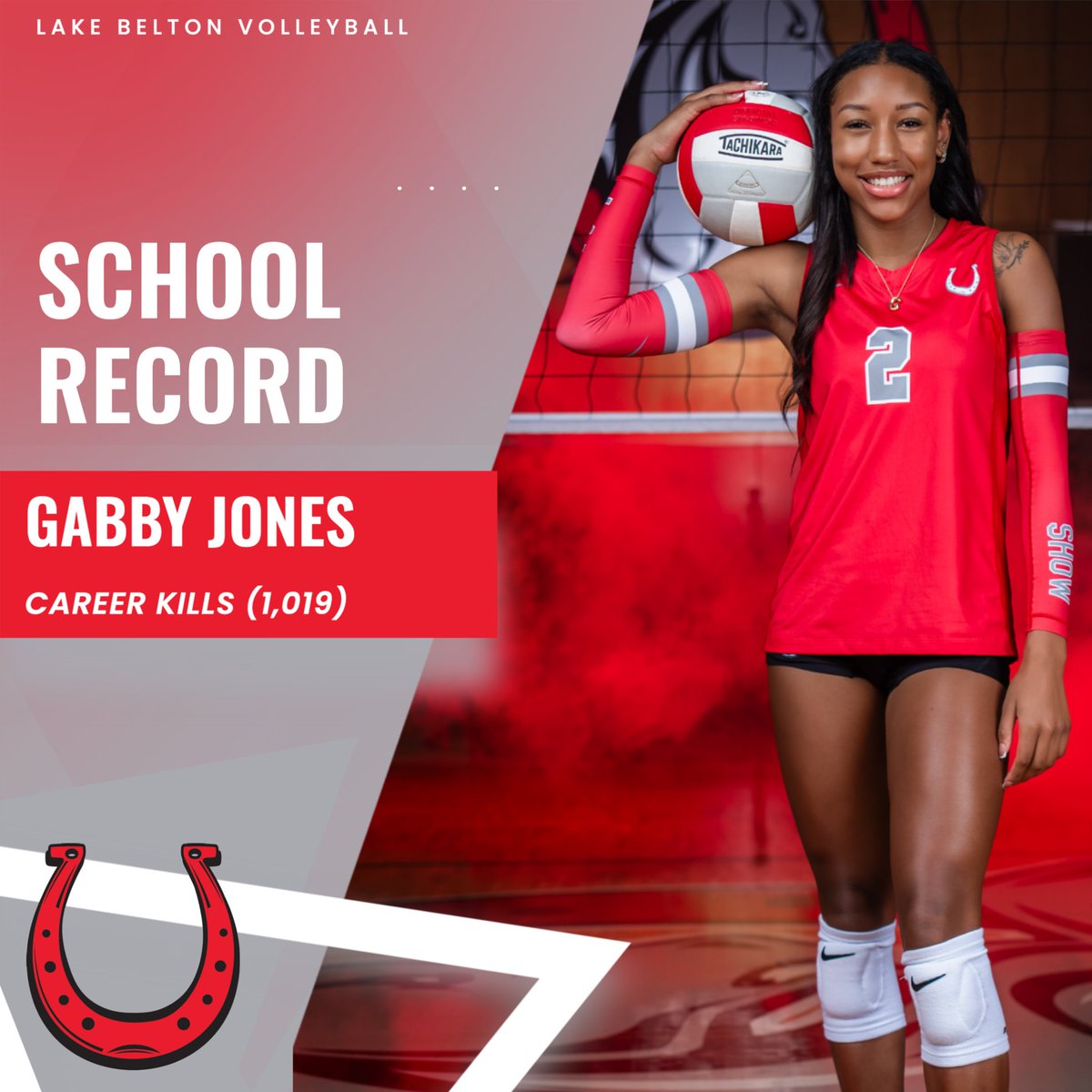 ‼️ CAREER MILESTONE &amp; SCHOOL RECORD ALERT ‼️ 

Senior Outside Gabby Jones surpassed the career milestone of 1,000 kills! This put her at the top of the record books for Career Kills, currently with 1,019! 

Come celebrate Gabby tomorrow between the 2nd and 3rd sets!

Way to go!!!