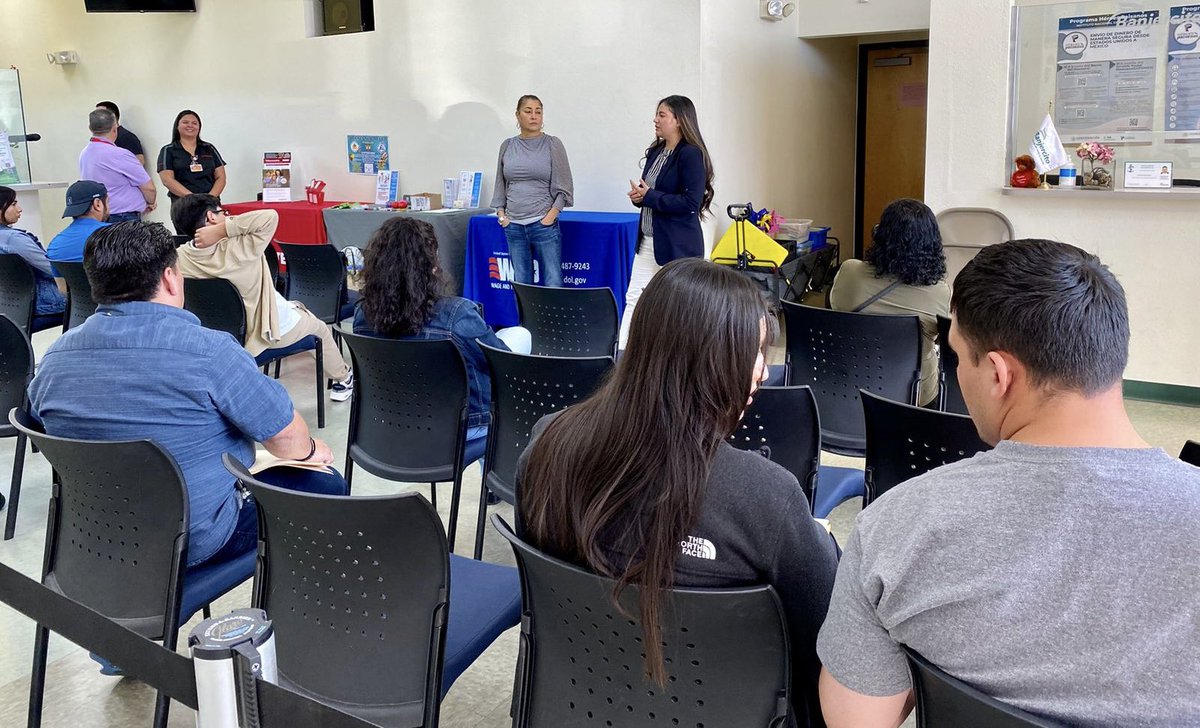 ConsulMexAlb's tweet image. #ProtecciónConsular #ProtecciónPreventiva

En @ConsulMexAlb nos acompañó Patricia
Chávez del @WHD_DOL @USDOL 
con una mesa informativa para atender preguntas o quejas sobre horas y salarios en el trabajo.

#ConoceTusDerechos
WAGE AND HOUR DIVISION

Recuerde que en el Departamento