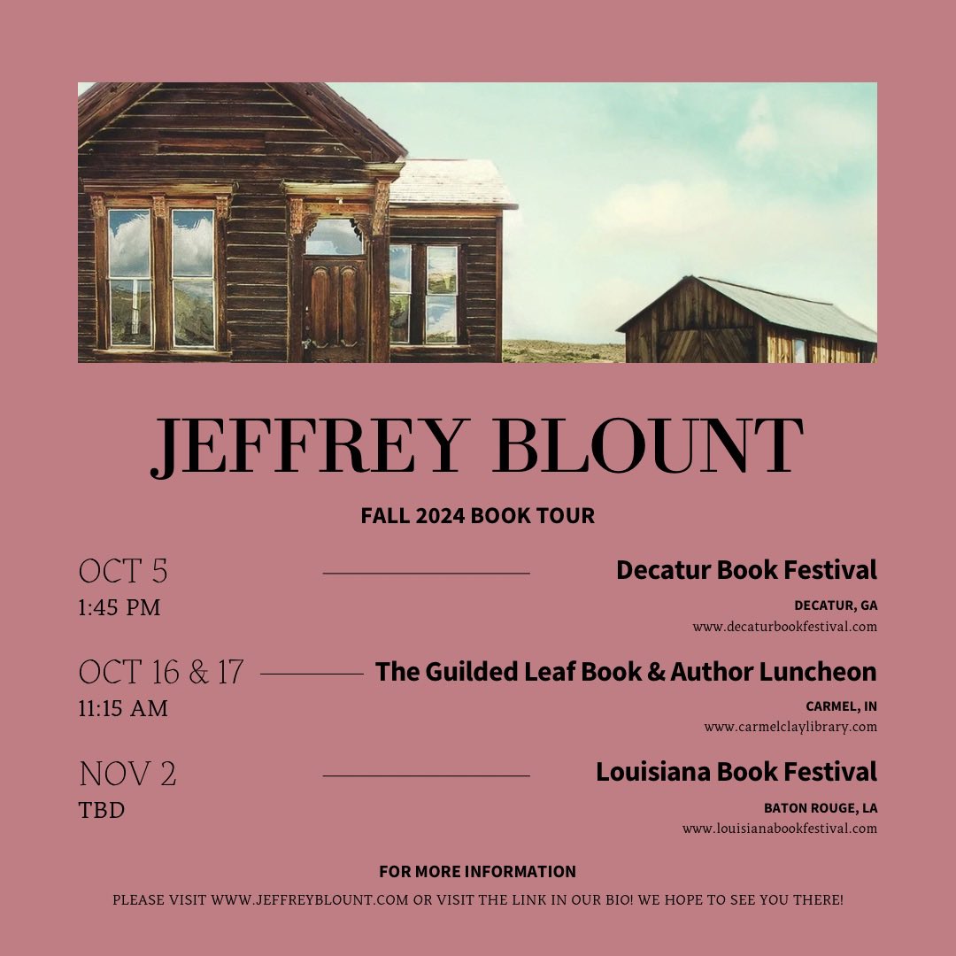 Beaufort Books (@beaufortbooks) on Twitter photo Don’t miss meeting <a href="/JEBlount/">Jeffrey Blount</a> this Fall, author of the multi award-winning novel, MR. JIMMY FROM AROUND THE WAY! 🏡
For more information about the events visit Jeffrey’s website at the link in our bio or any of the websites as listed.
#BookTour #literaryfiction #bipocbooks Don’t miss meeting <a href="/JEBlount/">Jeffrey Blount</a> this Fall, author of the multi award-winning novel, MR. JIMMY FROM AROUND THE WAY! 🏡
For more information about the events visit Jeffrey’s website at the link in our bio or any of the websites as listed.
#BookTour #literaryfiction #bipocbooks