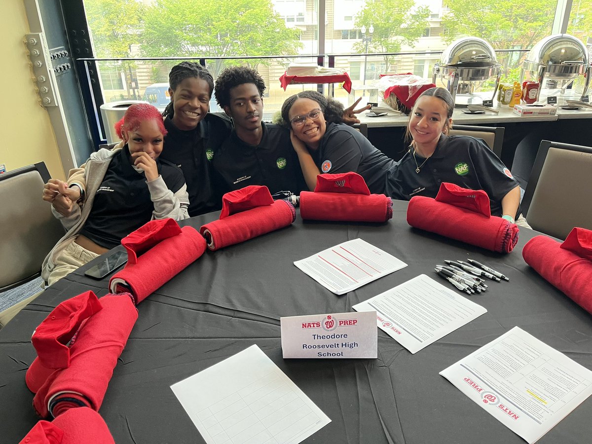 RooseveltCTE's tweet photo. Yesterday at @NationalsPark, five of our Business Management @NAFCareerAcads scholars had their 1st meeting for the 2024-25 @Nationals NatsPrep program! They had a delicious lunch, listened to an overview of the program, met their mentors, &amp; took a tour of the ballpark. https://t.co/30lBbnJUbK