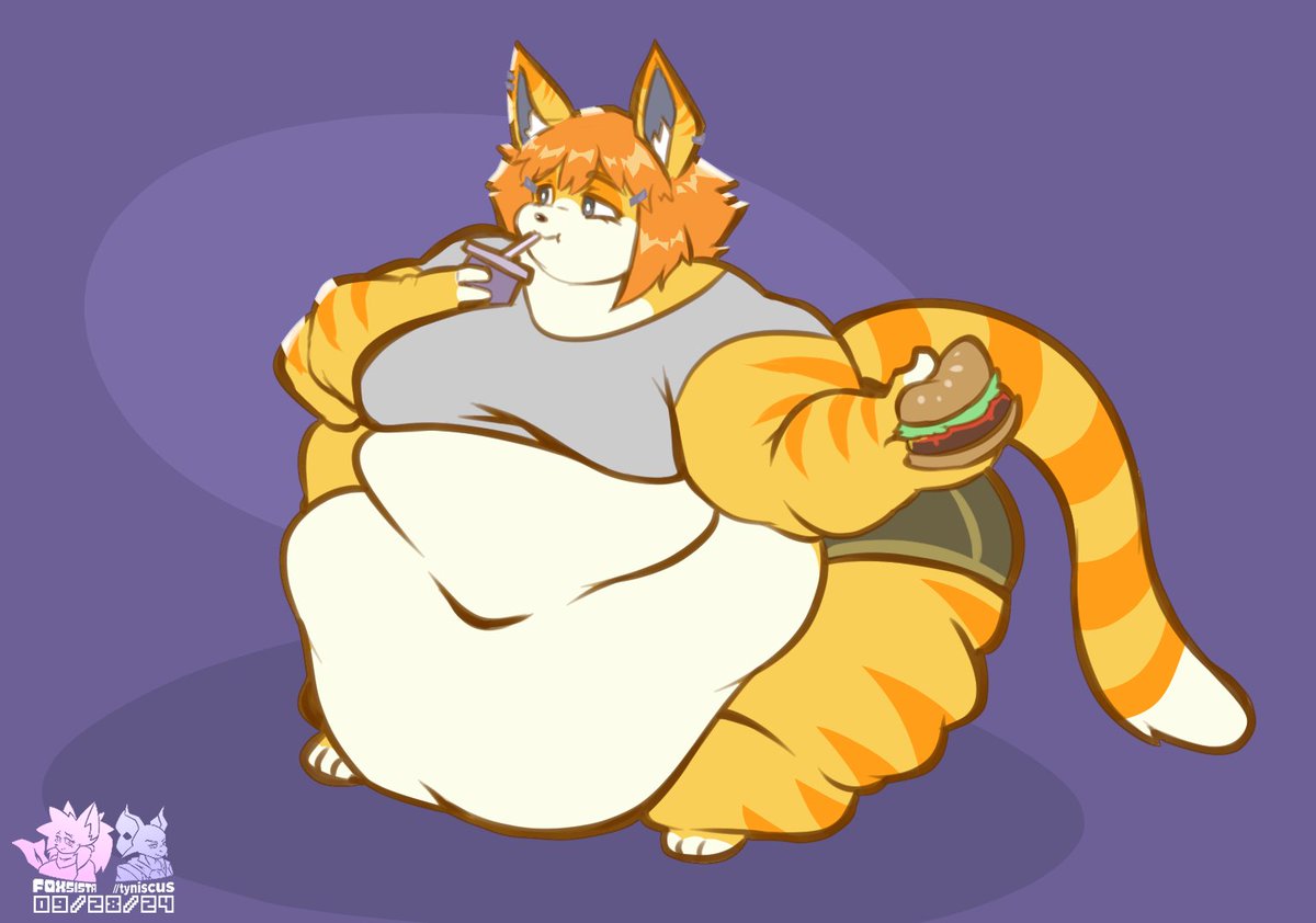 FoxSistas's tweet photo. [CW - Fat Furs]
- Just another meal -

Sketch for @RedMarbleFatty
Thanks for the support! https://t.co/xTqOxRF6ff