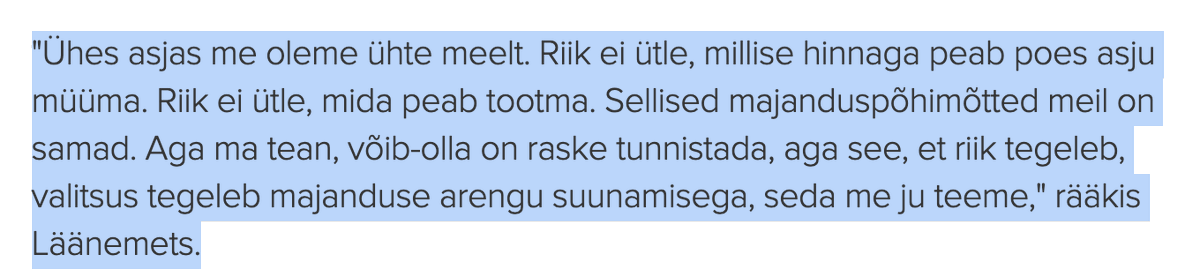 Parempoolsed's tweet photo. @tonis_kons Tasuks neile kahele lõigule tähelepanu pöörata. Milliste arutelude tulemusel jõuti meediasse nüüd teatega, et ei ole plaani võtta riigi kontrolli alla valdavat osa tootmisvahenditest ning kapitalist. Ja mingi arutelu tulemusel on ka leitud, et hindu riik vähemalt määrama ei hakka https://t.co/xQhbGlm3OM
