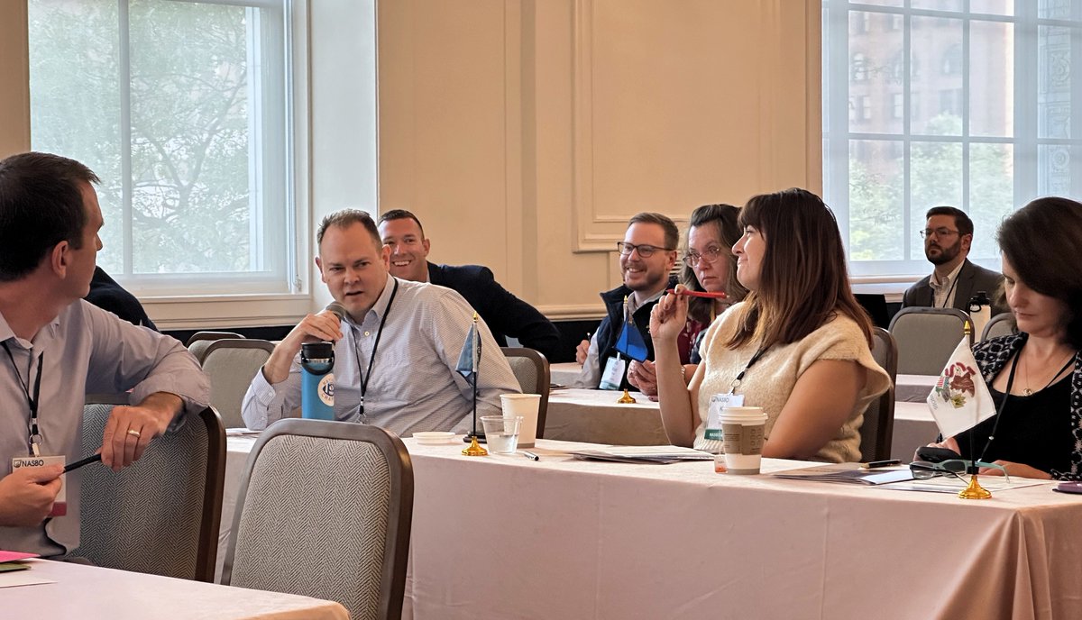 NASBO's tweet photo. Members participated in a round table discussion where they shared their state’s current fiscal and budget conditions as well as any challenges or uncertainties they expect to face in the coming year. #NASBO https://t.co/4J09RSoNFH