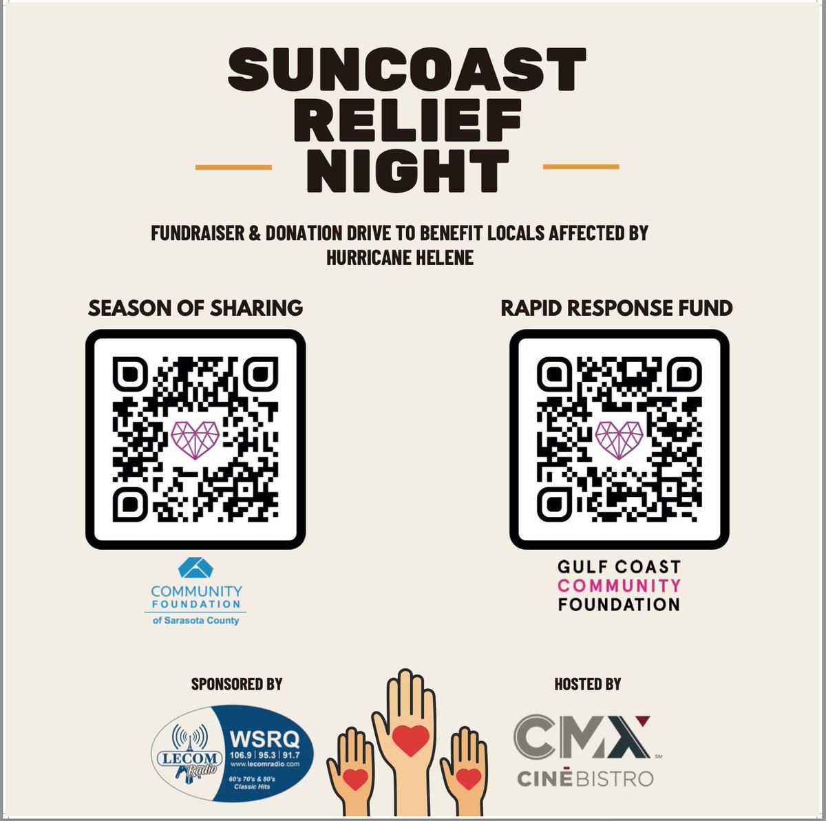We are proud to to be here to give local and help local. Our Season of Sharing campaign is time tested and trusted, helping thousands of people throughout the region for 25 years.

Learn more about Season of Sharing: cfsarasota.org/knowledge-impa…