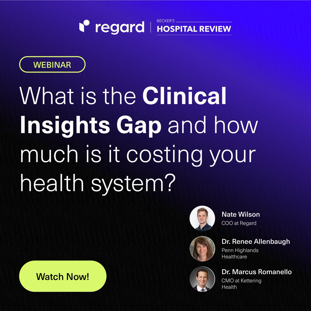 What is the Clinical Insights Gap and how much is it costing your health system? To answer these questions and many more, head over to <a href="/BeckersHR/">Becker's Hospital Review</a> + <a href="/RegardApp/">Regard</a> latest webinar at: regard.com/webinar/what-i…
#webinar #healthcare #healthtech