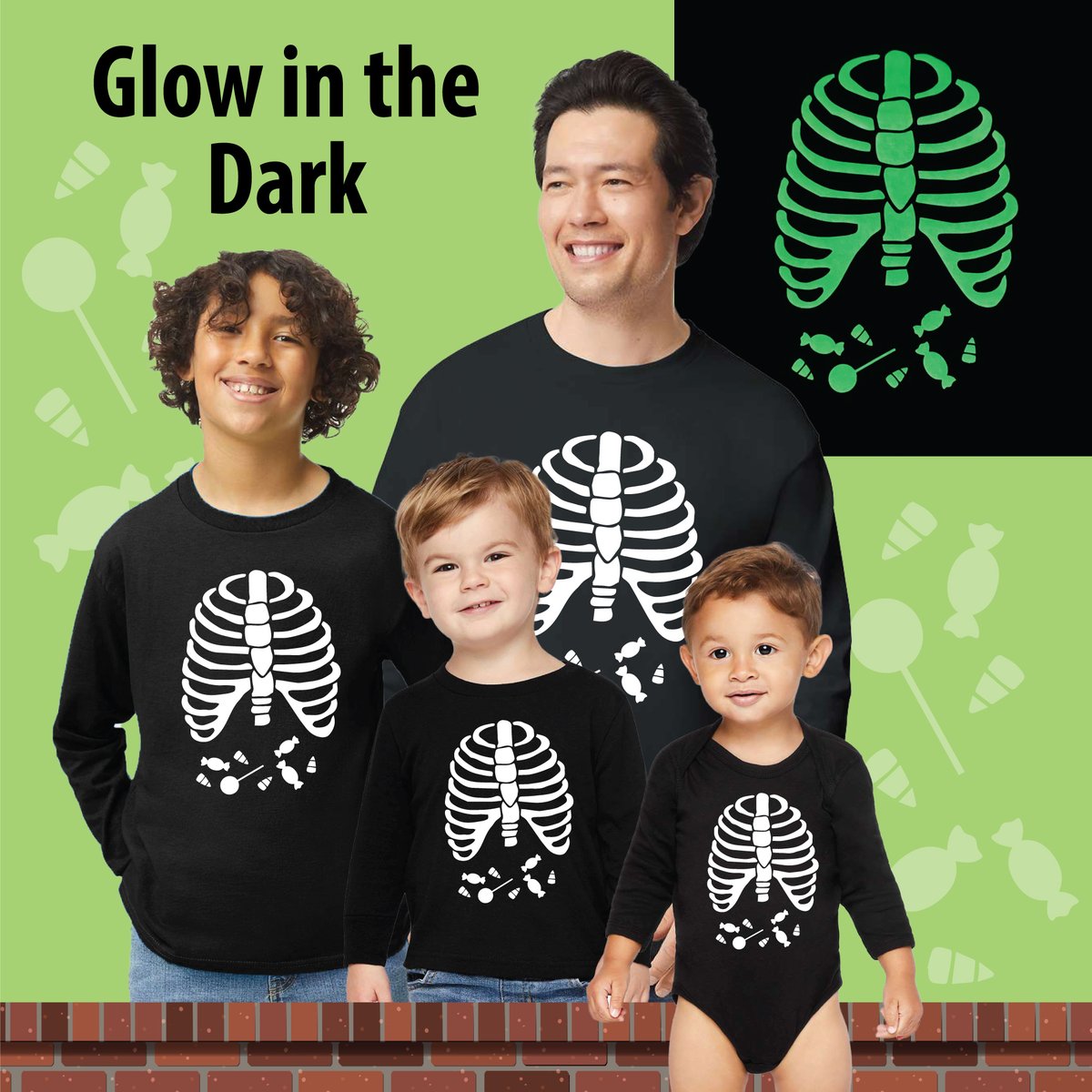 LabelStopInc's tweet photo. Candy Ribs "GLOW in the Dark" Long Sleeve T-shirt/ Trick or treat/ Halloween Party/ Skeleton Fun/ Adults, Kids, Infant/ Family Novelty Fun
To Purchase:
https://t.co/099ShaG2A2 https://t.co/vcoefm7hFI