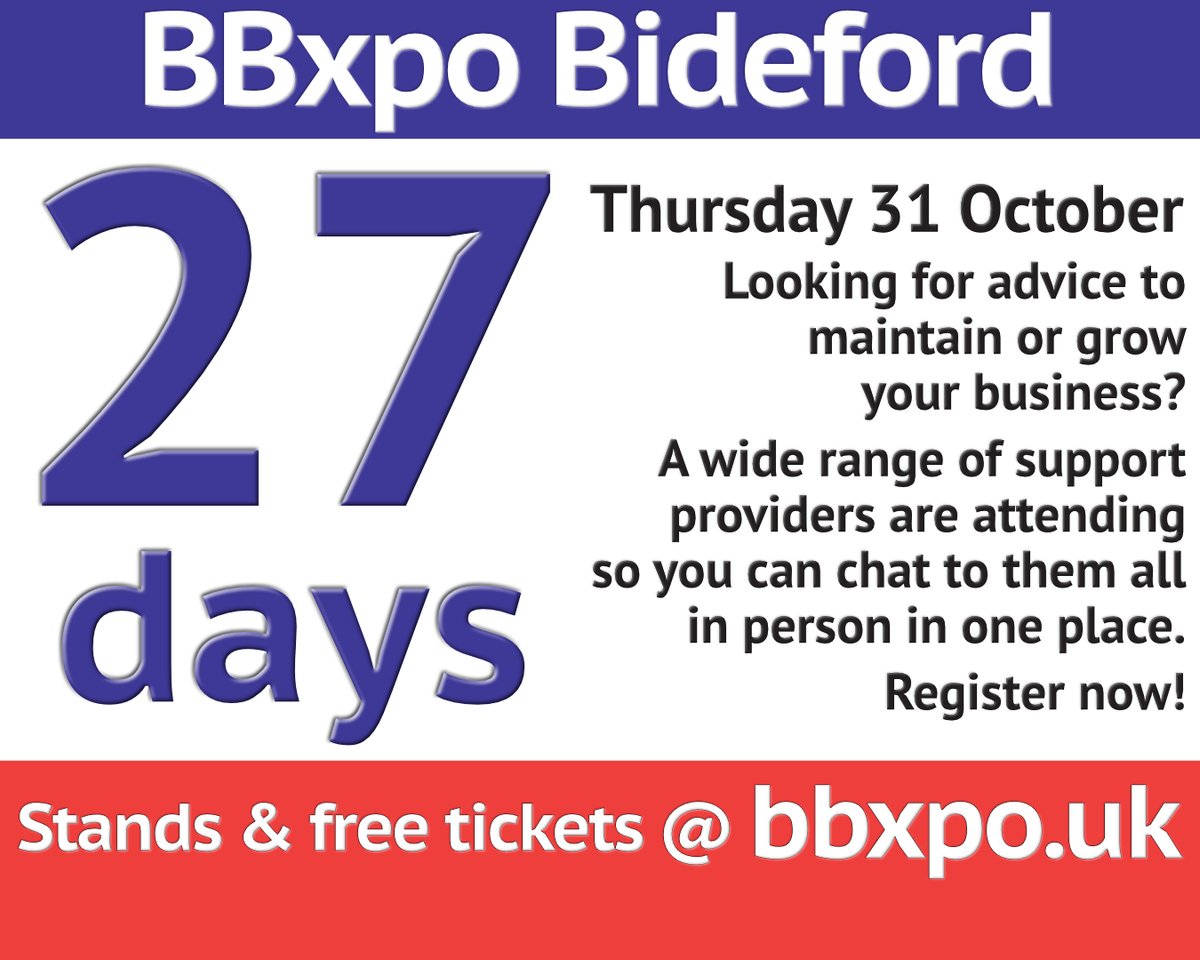 BBxpo's tweet photo. Looking for advice to maintain or grow your #NorthDevon business?

A wide range of support providers are attending so you can chat to all in one place – speak to real people!

Register now!

https://t.co/8uAYzqKkDX

#ndevon #businessadvice #exhibition #bbxpo https://t.co/T1KFd2Hlxi