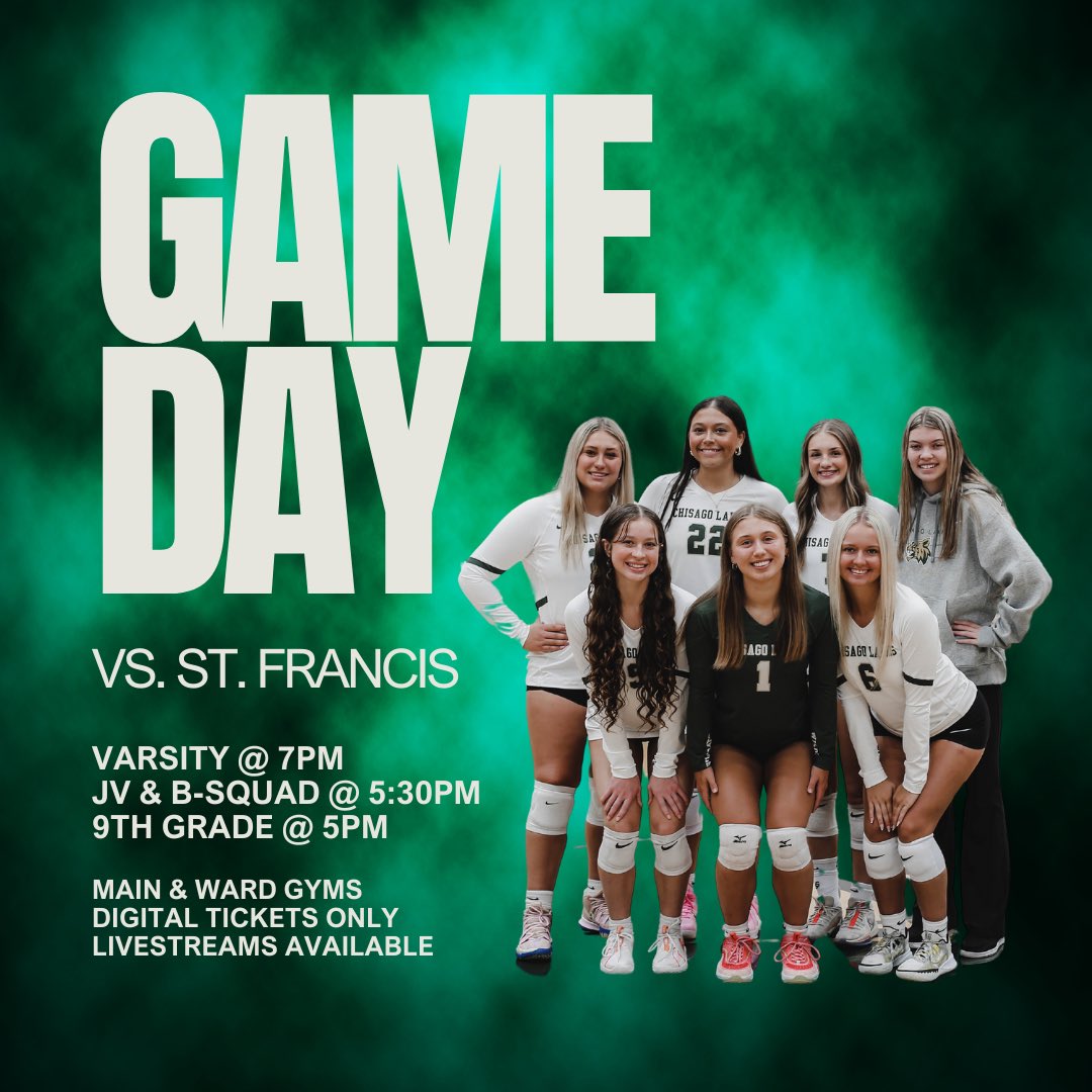 ChisagoVolley's tweet photo. The Cats will take on the Saints tonight for senior night! LET’S GO! #CLVB
Streaming & tickets: https://t.co/UcryBYfdhD https://t.co/oXQj62TZw3