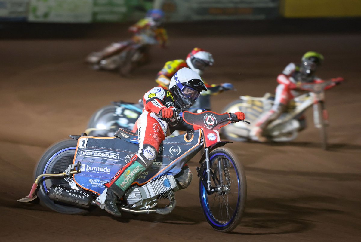 TheAces's tweet photo. THE RACE THAT WON IT!
The moment Brady Kurtz wrapped up the ROWE Motor Oil Premiership for the @ATPI_Travel Aces in Heat 11…let the celebrations begin! 🏆♣️

📸 @taylanningpix 

#LEIBEL #britishspeedway🇬🇧 https://t.co/9eYvEPu0lX