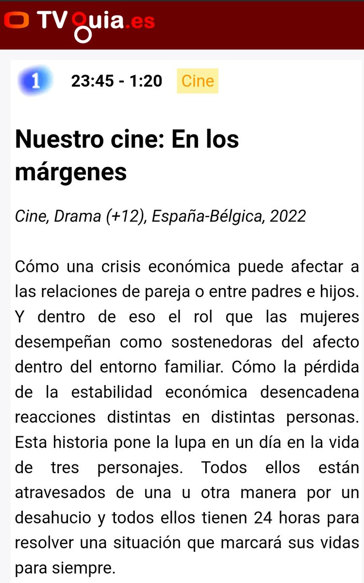 bcm1986's tweet photo. Ayer noche..@TelevisionEspa dejó en los márgenes de su retransmisión la maravillosa película 
En los márgenes..curioso..no?
Dejándola para cuando todes estén acostadites a las 23:45 de un miércoles para que tenga mínimos de audiencia... No vaya ser que se empatice de más.... https://t.co/1Uhzs2QDkA