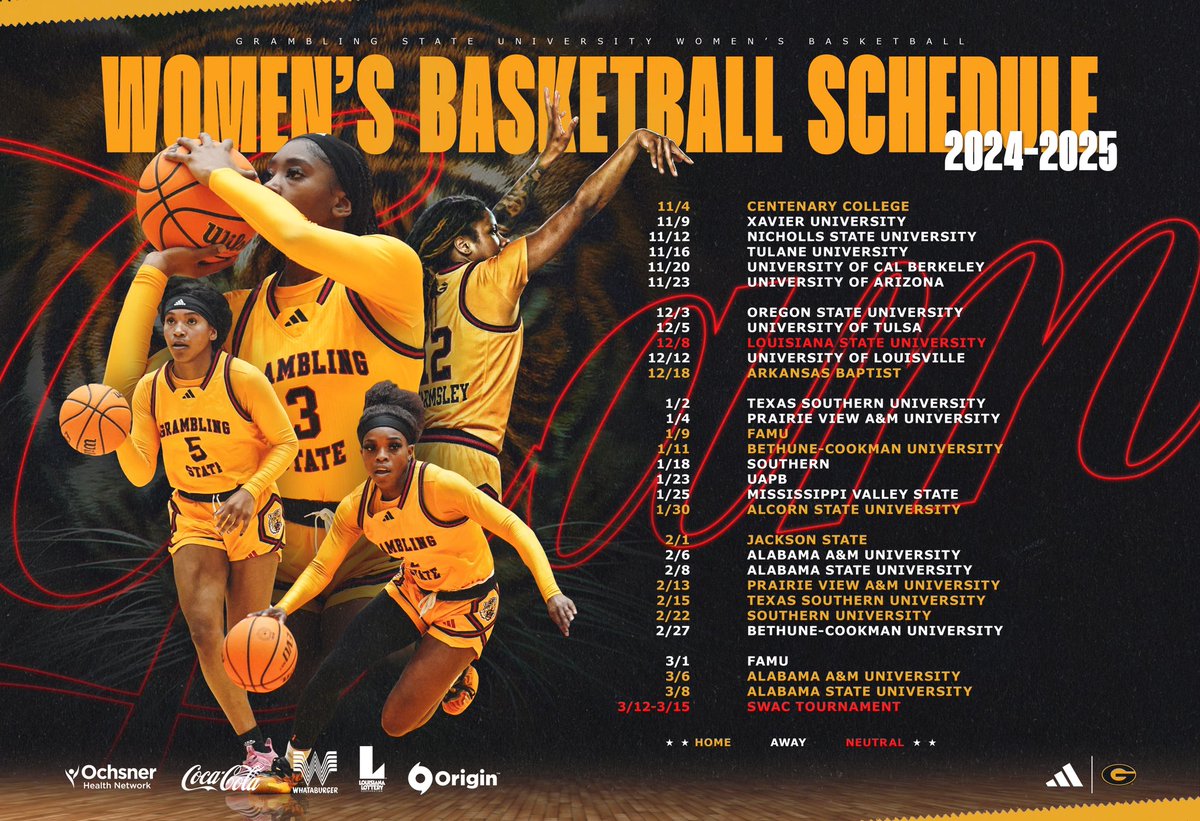 Grambling State Athletics (@gsu_tigers) on Twitter photo Grambling State Women’s Basketball Announces 2024-25 Schedule
➡️: bit.ly/4dDhRpg
<a href="/GSU_WBK/">Grambling State University Women's Basketball</a> | #GramFam | #ThisIsTheG🐯 Grambling State Women’s Basketball Announces 2024-25 Schedule
➡️: bit.ly/4dDhRpg
<a href="/GSU_WBK/">Grambling State University Women's Basketball</a> | #GramFam | #ThisIsTheG🐯