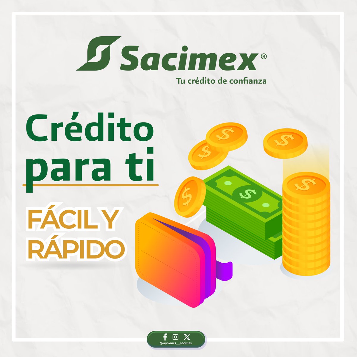 sacimex's tweet photo. ¡El crédito que necesitas está en Opciones SACIMEX! 💸💵
Cumple tus metas con nosotros y recibe el apoyo financiero que estás buscando. 🚀
#Tu_Crédito_De_Confianza🤝🏼
#Tu_Crédito_De_Confianza #Obtén_Tu_Crédito #construyetussueños https://t.co/ulIGt92Pe7