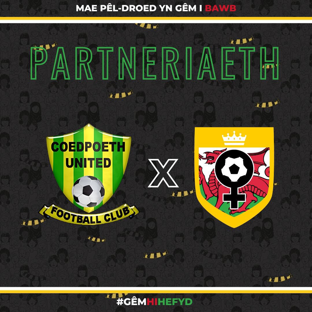 📣 CYHOEDDIAD PARTNERIAETH /PARTNERSHIP ANNOUNCEMENT
We are pleased to announce a partnership with <a href="/coedpoethutdfc/">Coedpoeth United FC</a> <a href="/CoedpoethUnited/">CoedpoethUnitedFC</a> 
We are delighted to welcome them on board as an official partner club for HGT Cymru ❤️
#GêmHiHefyd | #HerGameToo