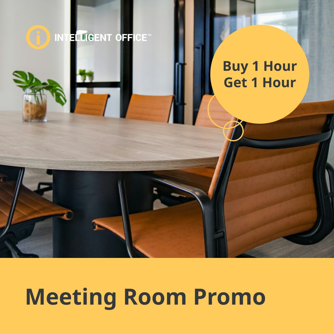 Double the productivity, double the value! Intelligent Office is offering a great deal to buy one hour in a meeting room and get another free! Don’t miss out—boost your business efficiency today with Intelligent Office. 

#MeetingRoomDiscount