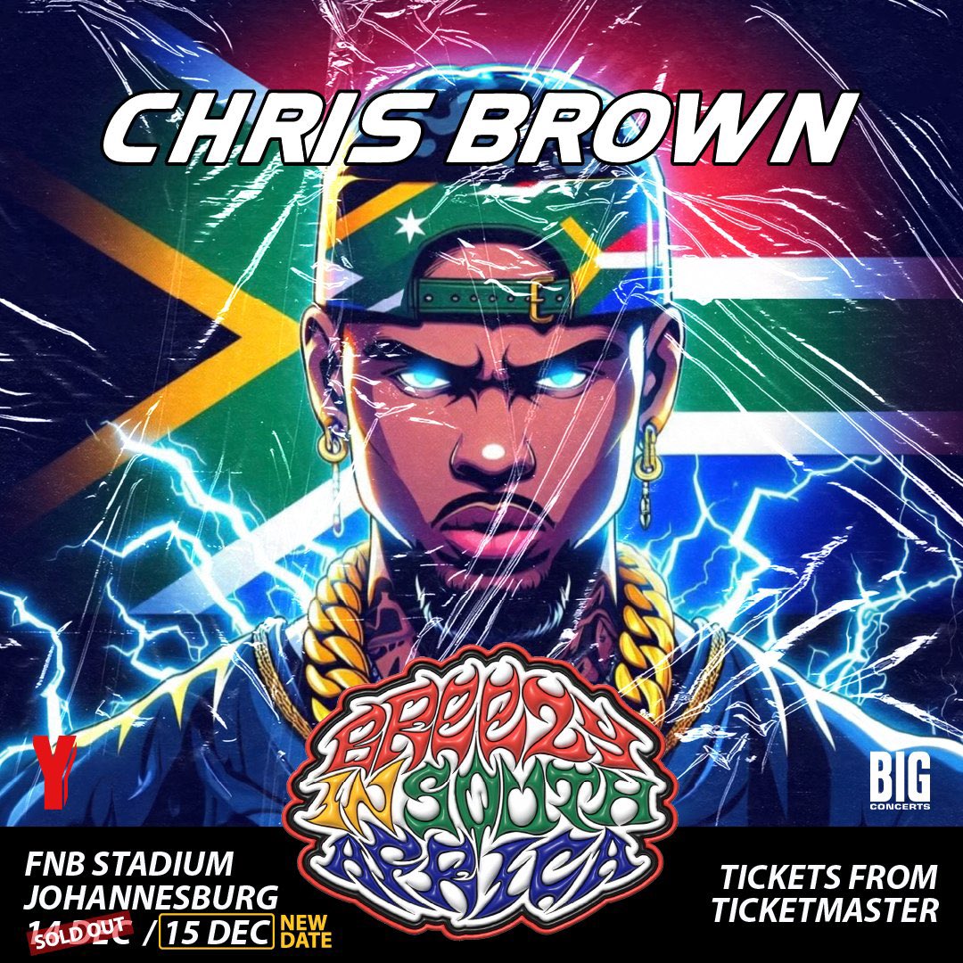 AmoolaMusic's tweet photo. Chris Brown sold out tickets to his concert for FNB stadium which is regarded as the biggest stadium in Africa in 2hrs! Goat 🐐 

Bunna boy | Cassper Nyovest | pearl thusi https://t.co/WQPRjzwhUz