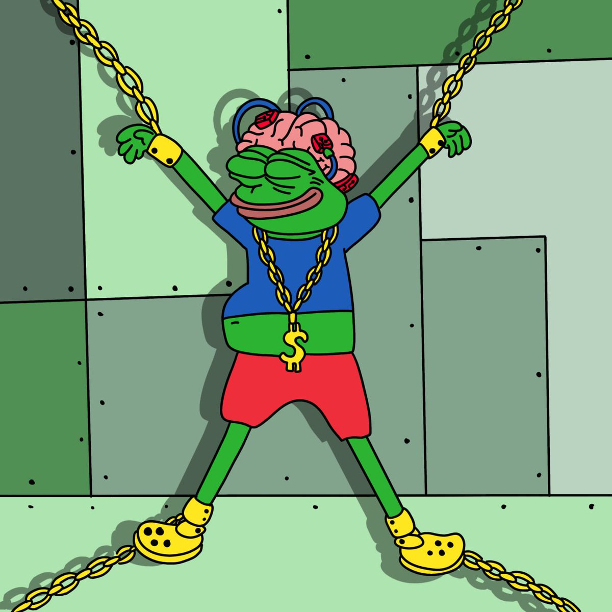 Pepe is getting ready to break his chains soon! ⛓️🐸