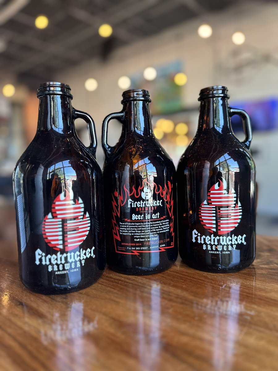 Fresh 32 oz growlers! Stop in and grab a new vessel for some of that sweet brew nectar! Filler up!