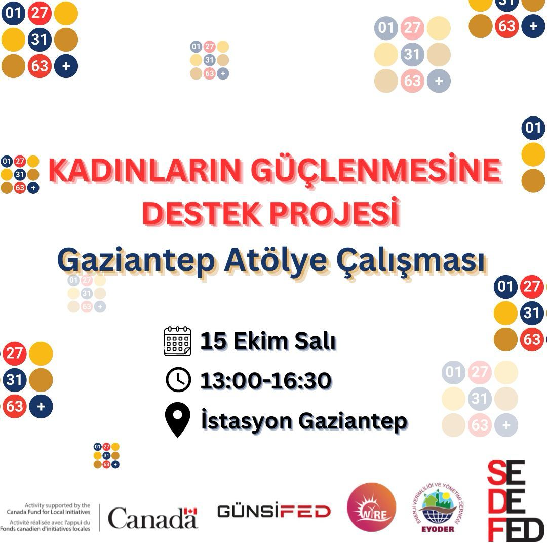 Atölyeye katılım için form.jotform.com/242743238324960 adresindeki formu doldurun ve işletme faaliyet belgesi ve işletmenizin yetkilisi olduğunuza dair imza sirkülerini cansuiskender@sedefed.orge-posta adresine iletin. Bekliyoruz. <a href="/SedefedF86393/">SEDEFED - Sektörel Dernekler Federasyonu</a> <a href="/_EYODER_/">Enerji Verimliliği ve Yönetimi Derneği</a> <a href="/WiRE_Canada/">Women in Renewable Energy</a>