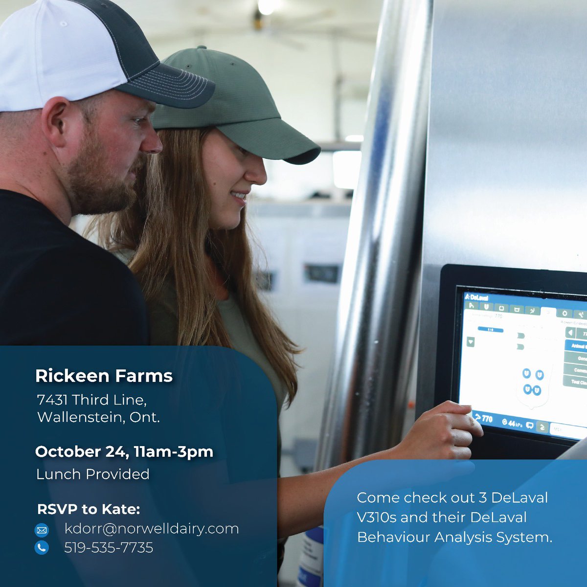 Interested in learning more about robotic milking?  Join us for an information session at Rickeen Farms and see <a href="/DeLaval/">DeLaval</a> V310's with Repro and the Behavior Analysis System in action on October 24.   Lunch will be served so please make sure to RSVP by October 16th!  Looking