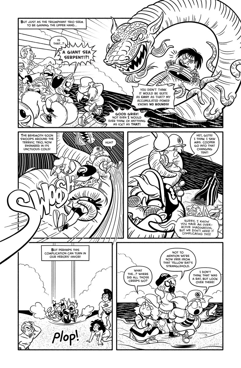 RefrainbowNO1's tweet image. The Sixpence Scouts face off against a long-forgotten King of Nightmares on their home turf in this latest comic!
(Art and letters by @RachelOrdwayArt)