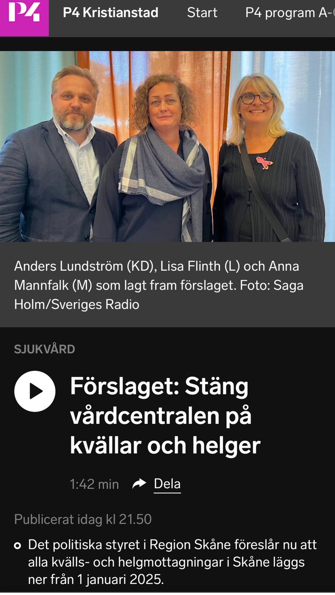 Tidöpartierna i Skåne skär just nu ner 2,8 miljarder i skånsk sjukvård och vill minska ner 1000 medarbetare i sjukvården. Och nu detta👇🏻