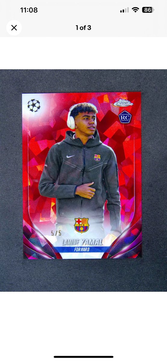 kobe_fc91 (@kobe_fc91) on Twitter photo Twitter...
Please do me a favor and let me know if you see this card anywhere, or another LAMINE YAMAL RED SAPPHIRE VARIATION /5. It ended on eBay last night and I missed it. Had big plans for it. Totally gutted, we've all been there.
R/Ts and shares appreciated. Twitter...
Please do me a favor and let me know if you see this card anywhere, or another LAMINE YAMAL RED SAPPHIRE VARIATION /5. It ended on eBay last night and I missed it. Had big plans for it. Totally gutted, we've all been there.
R/Ts and shares appreciated.