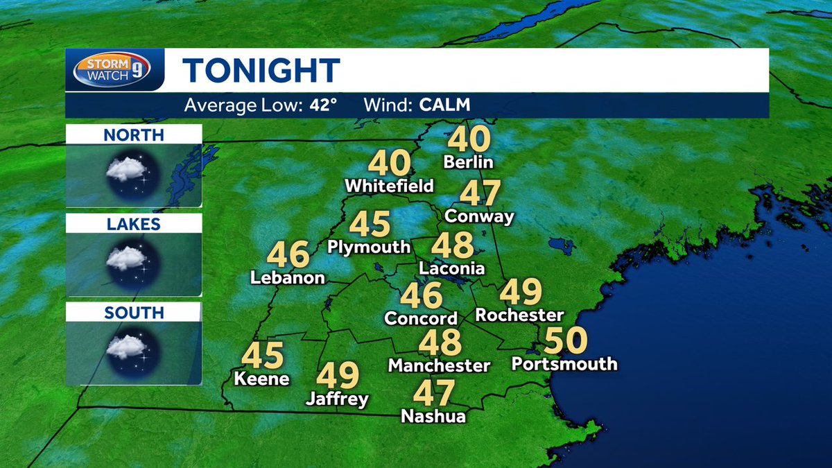 Good evening, you'll find tonight's forecast for NH below! Check out our weather blog: wmur.com/weather