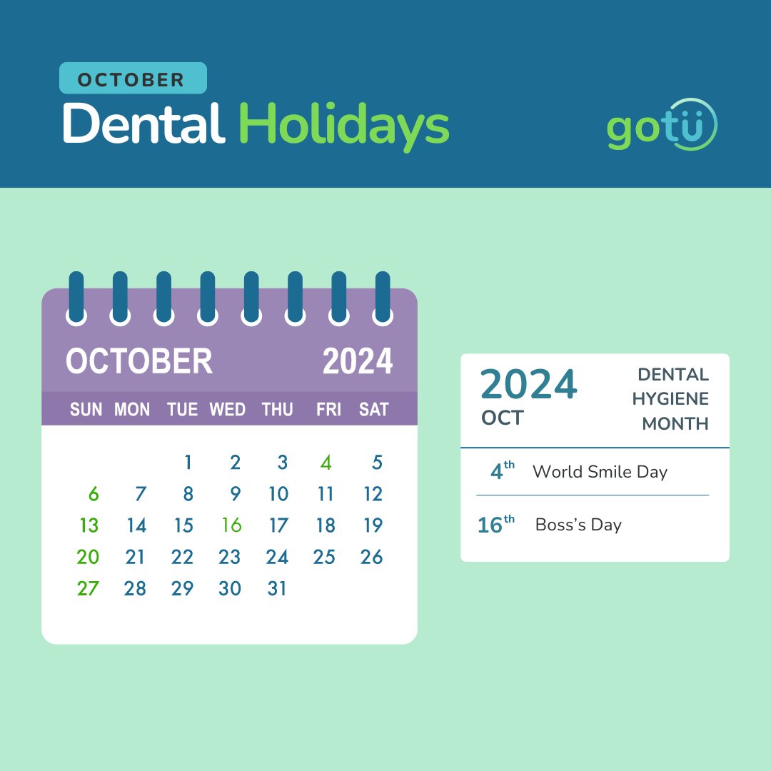 joingotu's tweet image. October is Dental Hygiene Month- make sure to celebrate your favorite hygiene hero all 31 days! 
#GoTuWork #GoTuCrew