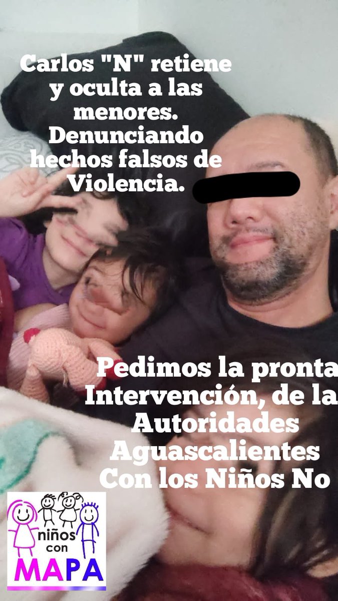 nconmapa's tweet photo. ⚠️Retención y Ocultamiento, denuncias de hechos falsos ⚠️

Carlos "N" el dia 20 de Septiembre en Aguascalientes tomo la desición de llevarse a sus 3 menores del domicilio Conyugal y denunciado ante la Fiscalia "Violencia" https://t.co/gesmYagSrP
