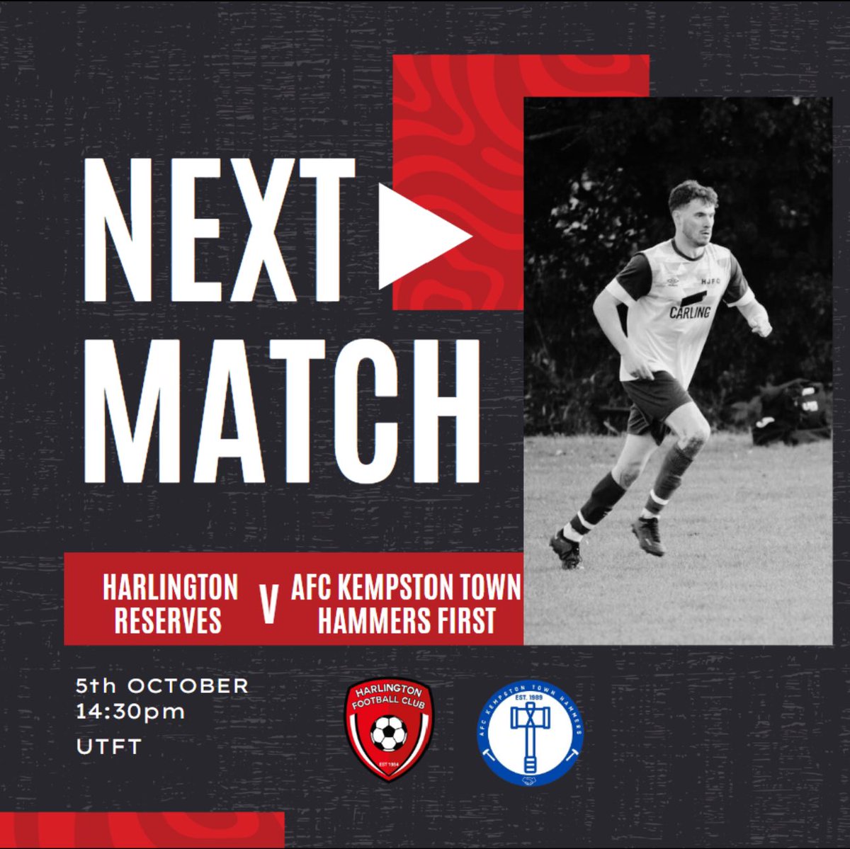 Back to back Saturday games 😱 can you believe it! The boys play their 3rd league game of the season at home against AFC Kempston Town Hammers looking to build on two excellent performances! #UFTT ⚽️⚽️