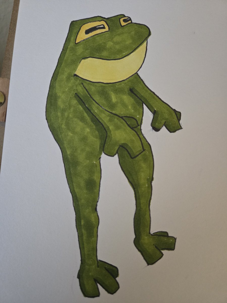 Behold, a frog standing like a man
