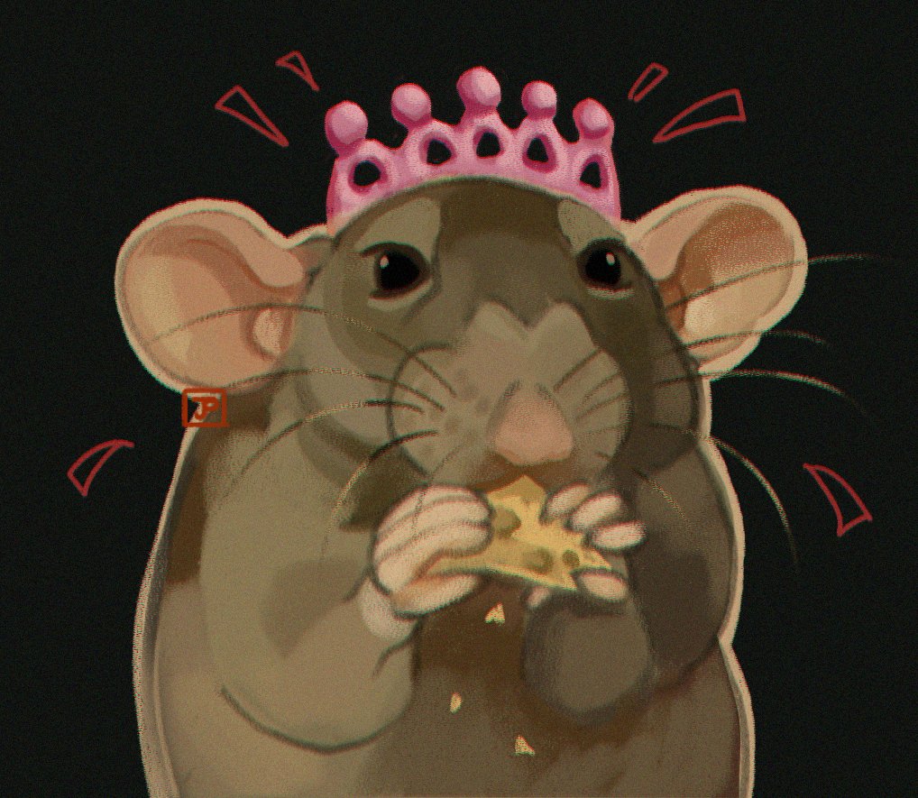 pixeIdeer's tweet image. Rattober 3 - Queen Rat 👑 All Hail The Rat Queen Tina (link to reference in the comments) 
#rattober #rattober2024 #beansrattober