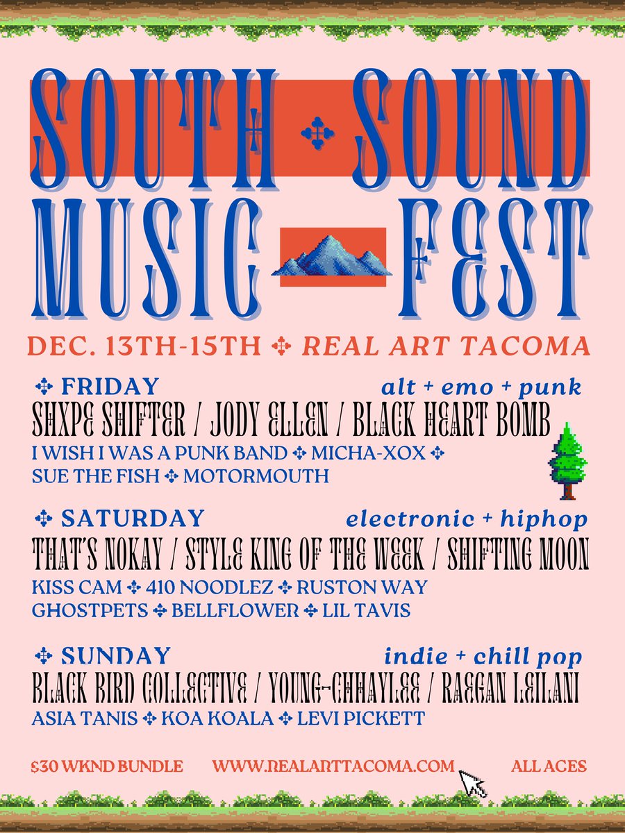 South Sound Music Fest if you are in the Tacoma Seattle area, you can now go buy a $30 weekend pass on Real Art's website 😁 Super stoked that this festival is coming together
realarttacoma.com/calendar/month…