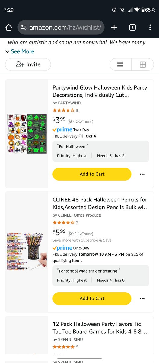 <a href="/kaydethequeen/">🦋Ms. Langer 🦋</a> Can you help us items for Halloween for the whole school 
All of our students have an IEP
We are 2 sped teacher
Work with autistic students prek through middle school and a title 1 school
#clearthelist #teachertwitter amazon.com/hz/wishlist/ls…
