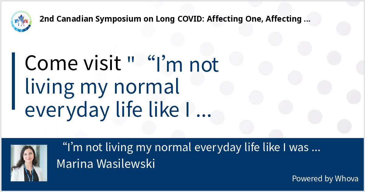 Come check out my poster focused on “disrupted biographies” in the context of Long COVID at the 2nd Canadian Symposium on long COVID. 

“I am not living my normal everyday life like I was before” #LCWsymposium