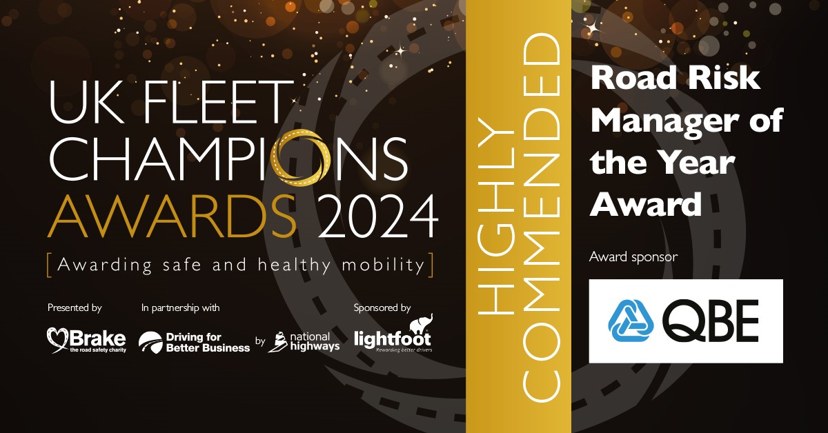 UK Fleet Champions Awards 2024
Road Risk Manager of the Year Award sponsored by <a href="/QBE/">QBE</a>
Highly Commended: <a href="/ADrewary/">Road Safety Smart</a>
Congratulations!