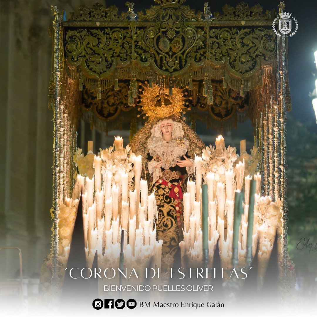 En nuestro #CaminoALaMagna, incorporamos al repertorio 𝗖𝗼𝗿𝗼𝗻𝗮 𝗱𝗲 𝗘𝘀𝘁𝗿𝗲𝗹𝗹𝗮𝘀, de Bienvenido Puelles Oliver. 

⭐️Dedicada a <a href="/hdadlaestrella/">La Estrella</a>, que cumple este año el 25 aniversario de la coronación canónica de su Santísima Titular. 

📲#SuenaEG | #MagnaMarianaJerez