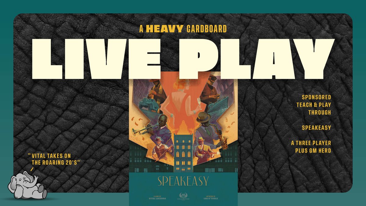 HeavyCardboard's tweet photo. Y'all ready to delve into the latest (and BEST?!?) @vitallacerda @ianotooletweets @EagleGryphon design: #Speakeasy?

Join us tonight at 1800 EDT for a full Teach &amp; Play-through!

https://t.co/LltESrNNPY

&amp;

https://t.co/Eu0TyQFwdy

I promise...it's really that good! https://t.co/Ke1LyIrOzs